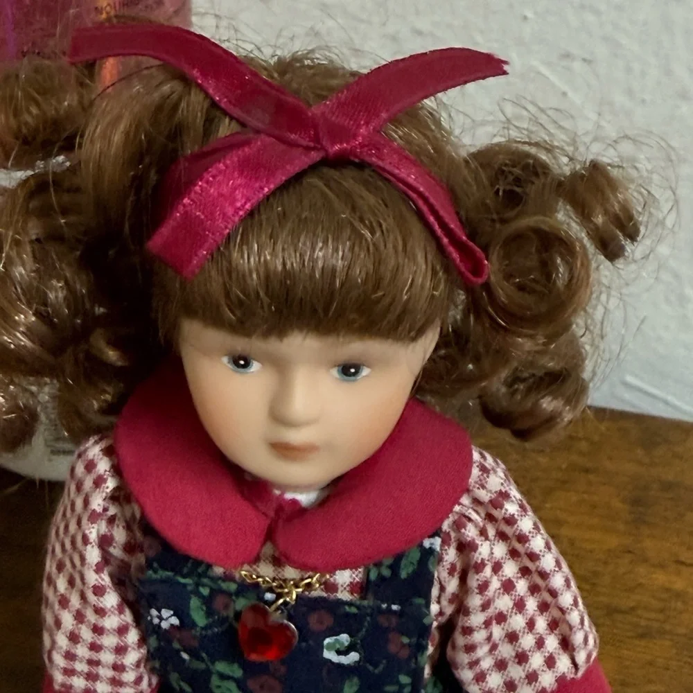 Russ Doll with Navy Floral Dress and Red Accents